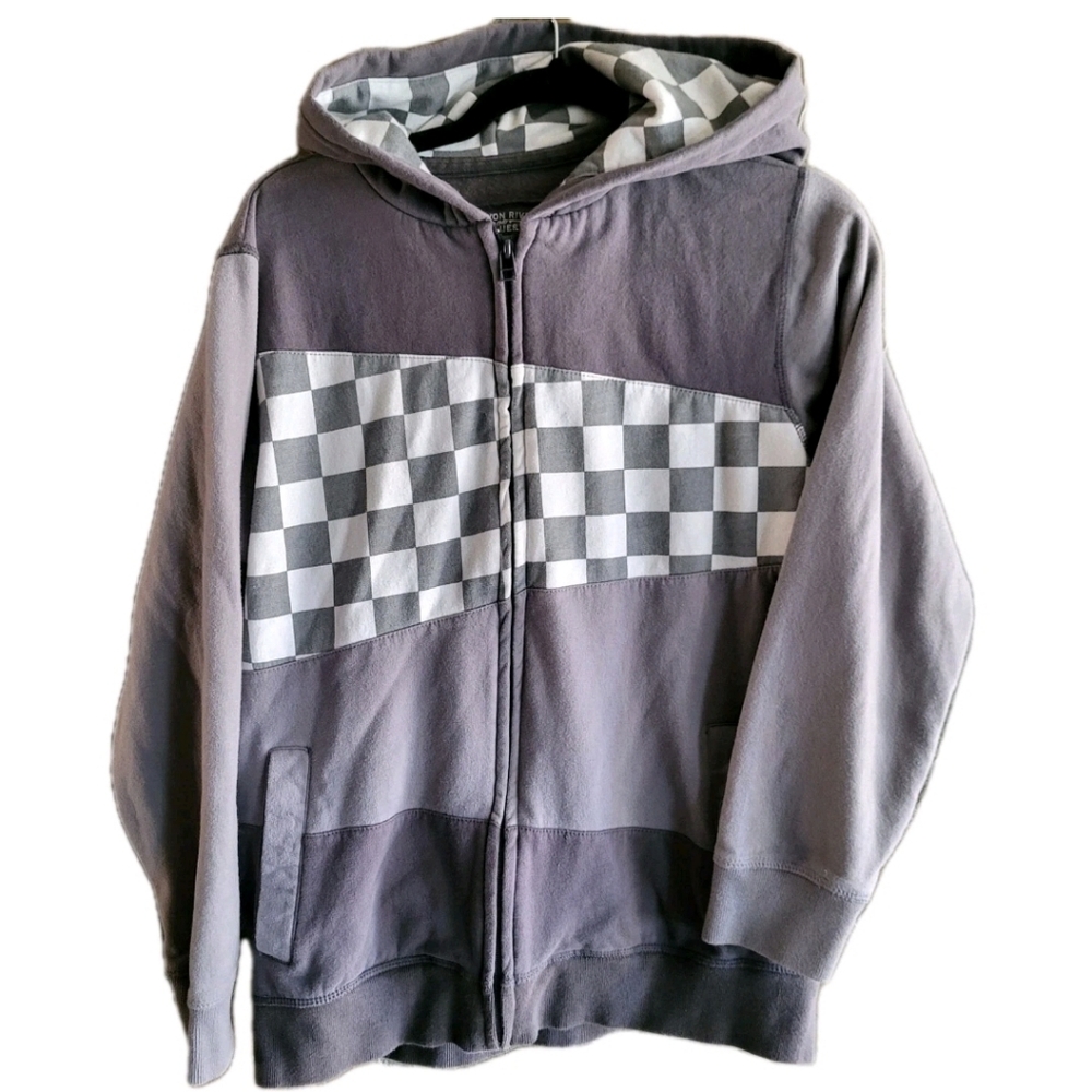 Vintage Boy's Canyon River Blues Zip Up Pullover Hoodie Sweatshirt Large 14-16